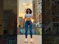 Confident Girl Shuffle Dances In Tight Jeans At Sunset AI Generated Street Dance Short