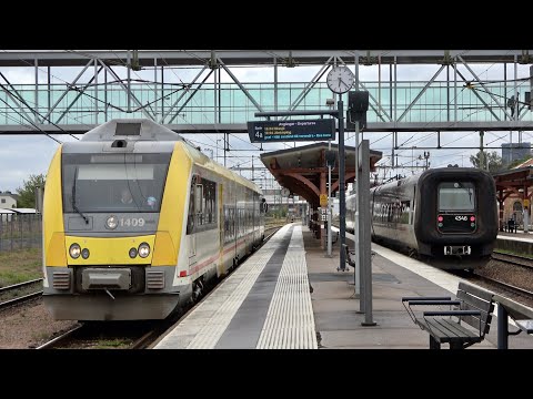 Tåg på Västkustbanan vid Halmstad Central