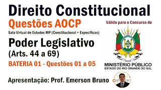 QUESTÕES AOCP - Poder Legislativo # Live 01