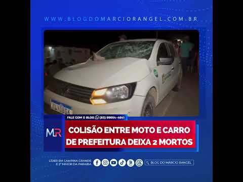 Colisão entre moto e carro de prefeitura deixa dois mortos no Sertão da Paraíba