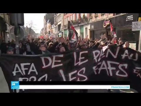 مظاهرات ضد مارين لوبان في ليل