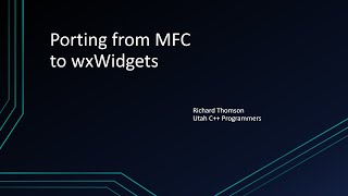 Download the video "Porting from MFC to wxWidgets"