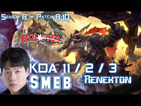 KT Smeb RENEKTON vs GANGPLANK Top - Patch 8.10 KR Ranked