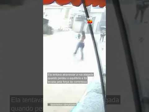 Vídeo mostra jovem sendo arrastada por enxurrada na zona norte de SP
