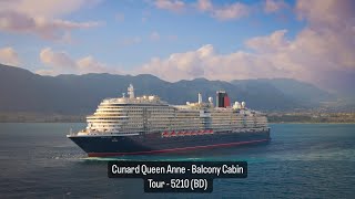 Cunard Queen Anne - Balcony Cabin Tour - 5210 (BD)