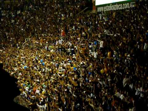 "Dale Azul y Oro Dale Dale Pumas Campeon - america vs PUMAS (14 de Abril 2010)" Barra: La Rebel &bull; Club: Pumas