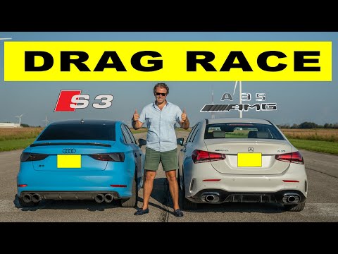 Thumbnail for 2022 Mercedes A35 AMG vs Audi S3, the unthinkable happens. Drag and Roll Race. by Audi
