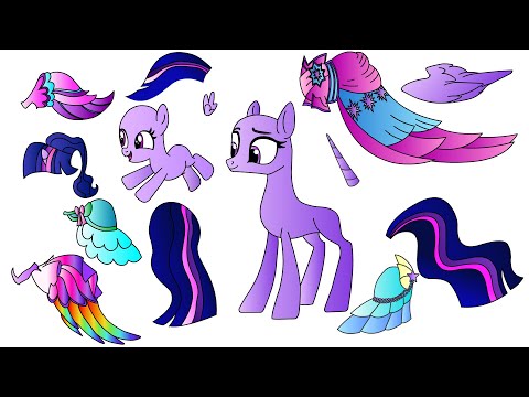 Mlp Mane 6 as alicorns Grand Galloping Gala- Paper Craft