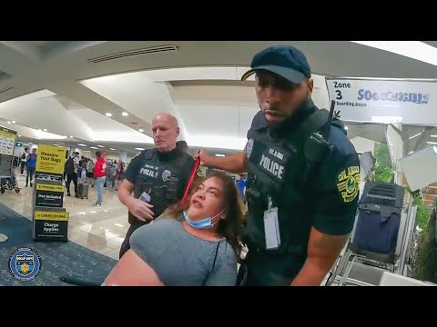 Airport Arrest After Karen Attacks Gate Agent and Kicks Police | Karens Getting Arrested By Police