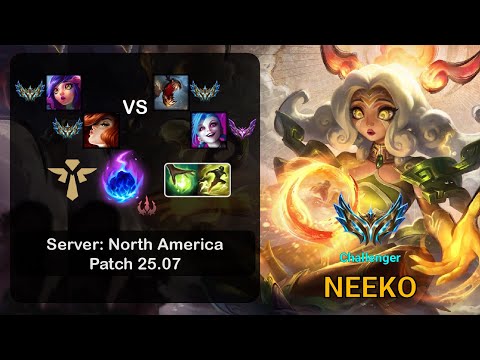 Neeko Support + Miss Fortune vs Fiddlesticks + Jinx - NA Challenger - Patch 25.07