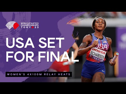 USA storm to 41.60 in the 4x100m heats | World Athletics Championships Tokyo 25