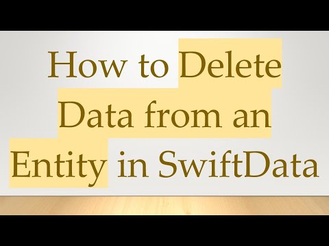 How to Delete Data from an Entity in SwiftData