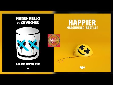 Marshmello - Happier / Here With Me (feat. CHVRCHES & Bastille) [Lyrisc Video] (Mashup)