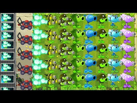 Plants vs Zombies 2 - ALL PEA MAX LEVEL POWER-UP! vs MUMMIFIED GARGANTUAR
