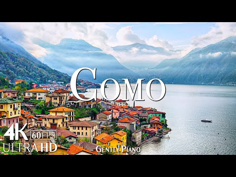 Lake Como 4K Nature Relaxation Film - Calming Piano Music - Amazing Nature