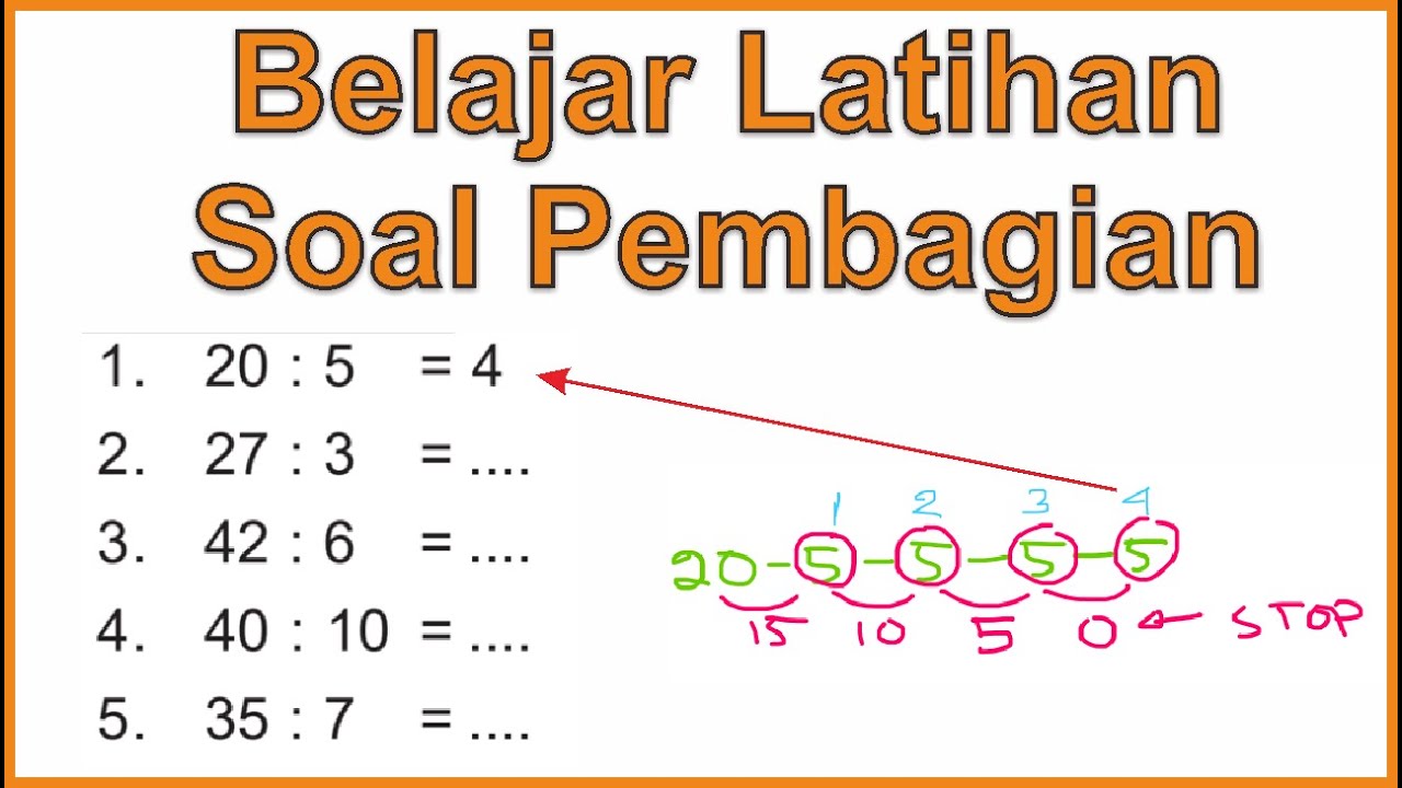 Belajar Latihan Soal pembagian dengan cara pengurangan untuk kelas 3 SD