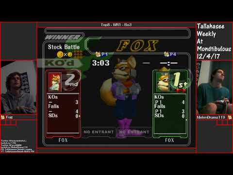 Mondtibulous12/4 - MeleeSingles - Fug (Fox) Vs. MelonDrama119 (Fox) - WR1
