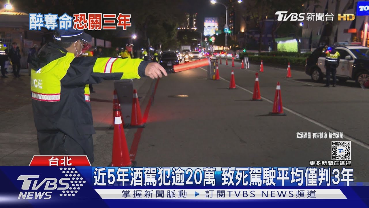 近5年酒駕犯逾20萬致死 駕駛平均僅判3年