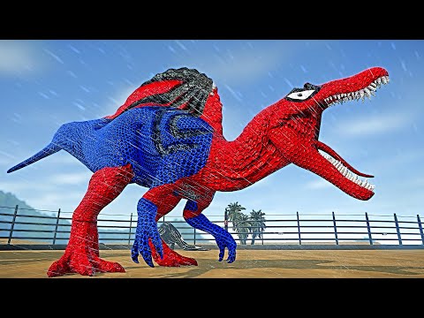 Spiderman Vs Captain America,Ultimasaurus,Spinosaurus Vs T-Rex, Godzilla JWE Dinosaurs Fighting