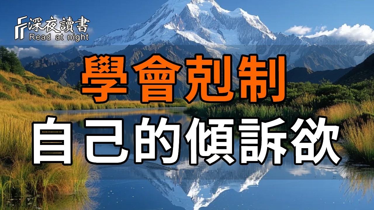 學會剋制自己的傾訴欲【深夜讀書】#人生感悟 #正能量 #情感 #晚年幸福 #深夜讀書  #内耗 #焦慮 #安靜#命理