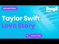 Taylor Swift - Love Story (Lower Key) Karaoke Piano