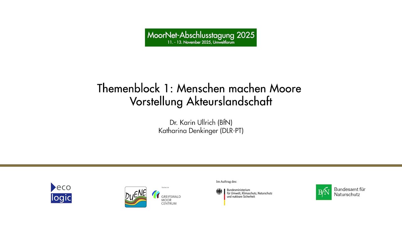 MoorNet Abschlusstagung | Themenblock 1: Menschen machen Moore