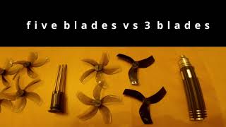 Noise test on a FPV quad copter: 3 vs 5 blade