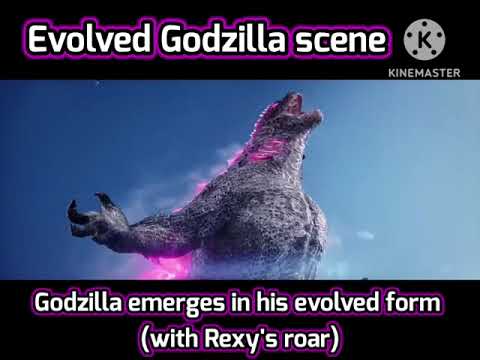 Godzilla emerges in his evolved form (with Rexy's roar)