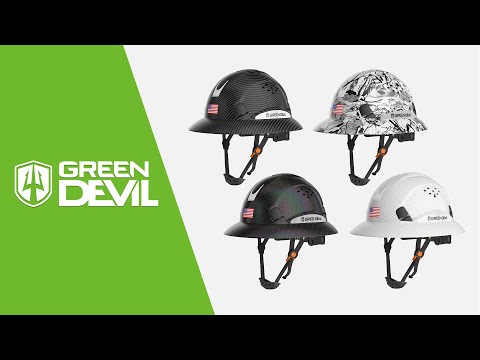 GREEN DEVIL FULL BRIM HARD HAT SAFETY HELMET OSHA APPROVED