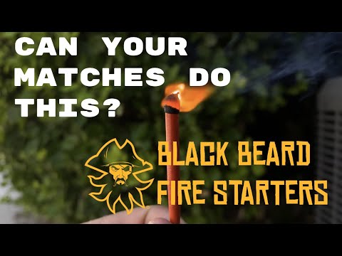 Black Beard Waterproof Matches in Use
