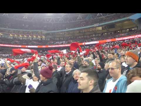 11/11/16 - England 3-0 Scotland - England fans celebrating (1080p HD)