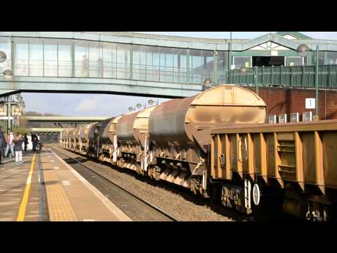 A pair of DRS 20s roar out of Meadowhall working an engineers train