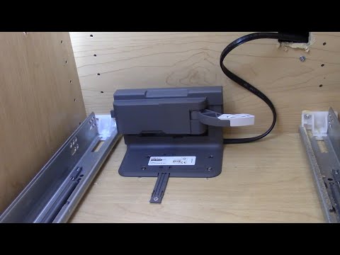 Ikea UTRUSTA Electrical Drawer Opener on Kraftmaid Garbage Drawer SERVO-DRIVE Install 302.387.03