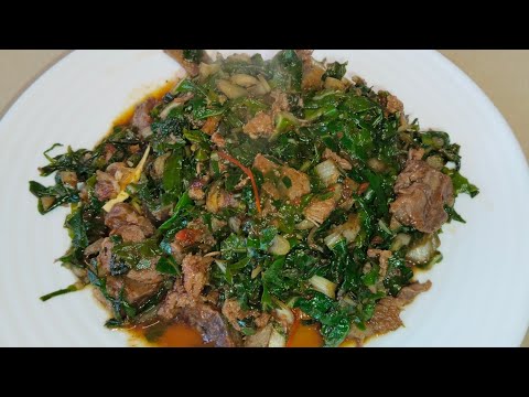 Delicious Spinach with Goat Meat Recipe | Easy Kenyan Sukuma & Mbuzi Stew #spinach #goat #stew