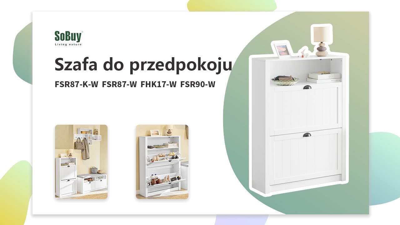 SoBuy Szafa do przedpokoju | Regał na buty | Stojak na buty | Regał wiszący | FSR87-K-W