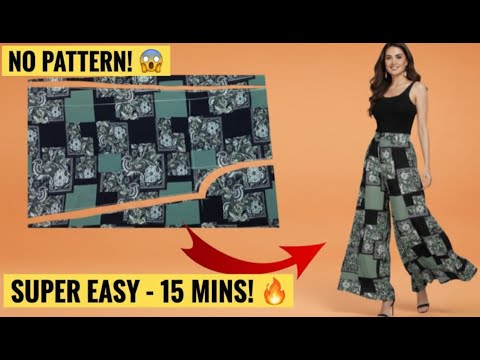 Palazzo-Hosen nähen – ganz ohne Schnittmuster | Super einfaches DIY-Projekt