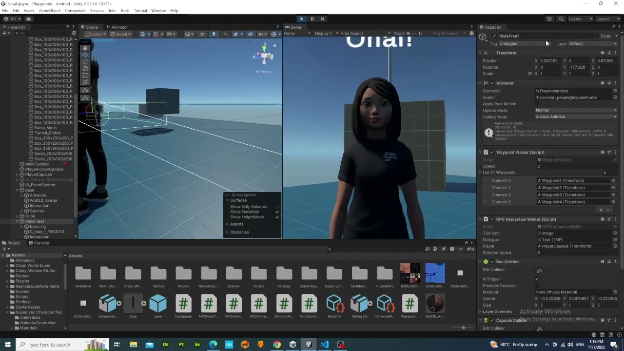 Unity Basic NPC Interaction & Waypoint Walker