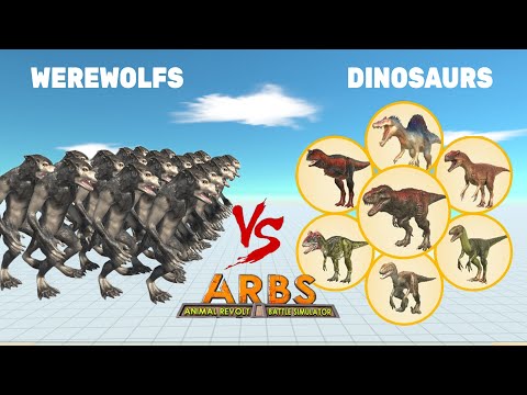 20 WEREWOLF vs ALL UNITS (Carnivore Dinosaurs) - Animal Revolt Battle Simulator