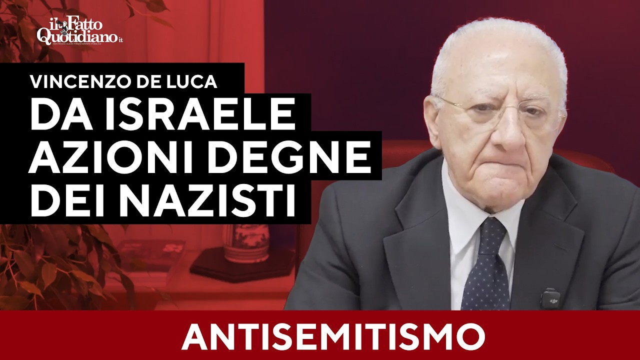 25 Aprile e antisemitismo, De Luca: "Da Israele comportamenti degni dei nazisti"