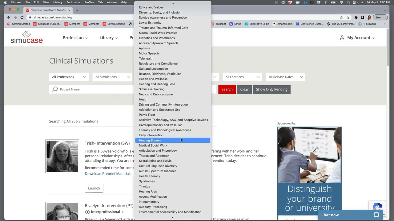 Review how to search simulation library content
