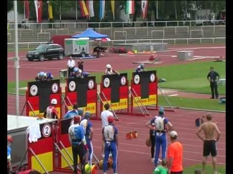 Deutsche Feuerwehr Meisterschaft Cottbus 2012 Siegerlauf 100m Hindernis 16,55 Sek.