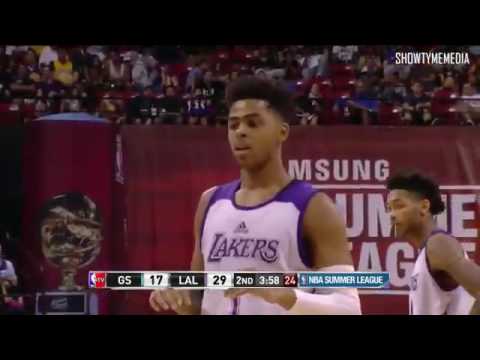 D'Angelo Russell 2016 Summer League vs Warriors 7 11 16 26 Pts 5 Rebs, 22 In The 1st Half, EASY!
