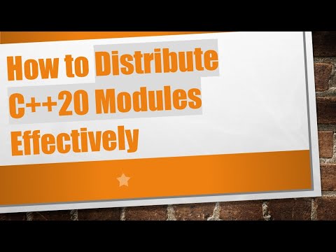 How to Distribute C+ + 20 Modules Effectively