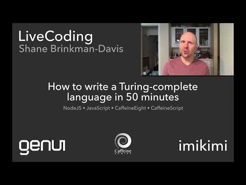 LiveCoding 3 - Writing a Turing Complete Langauge with CaffeineEight - (tutorial)