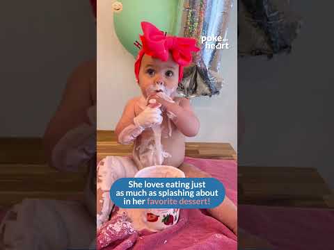 Baby Girl Devours Tub of Yogurt for First Birthday