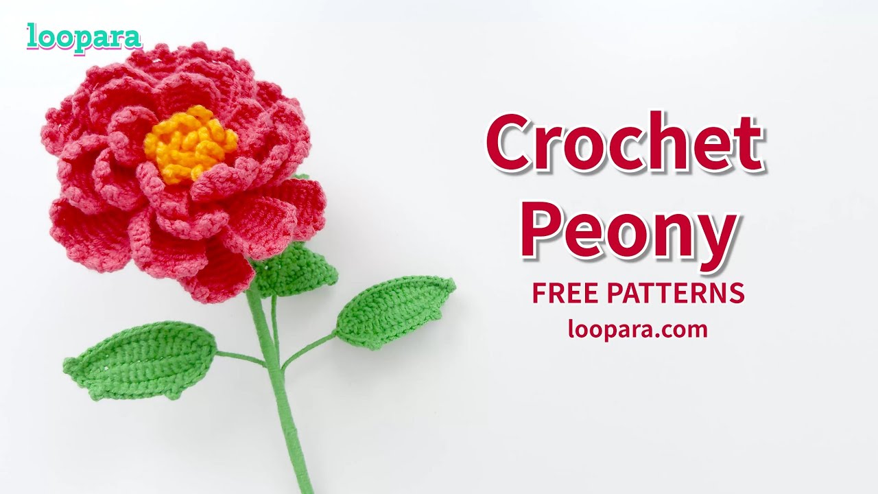 Crochet Peony Flower - Free Pattern