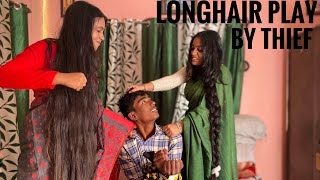 Two Indian Longhair girl caught a thief  Bengali R