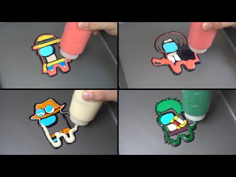 Among us Pancake Art (One Piece Version) - Luffy, Zoro, Shanks, Ace