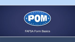 FAFSA Form Basics