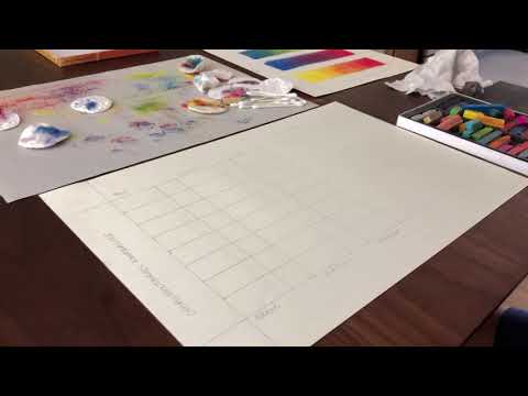 Mixing primary and secondary color to create neutrals using soft pastels.